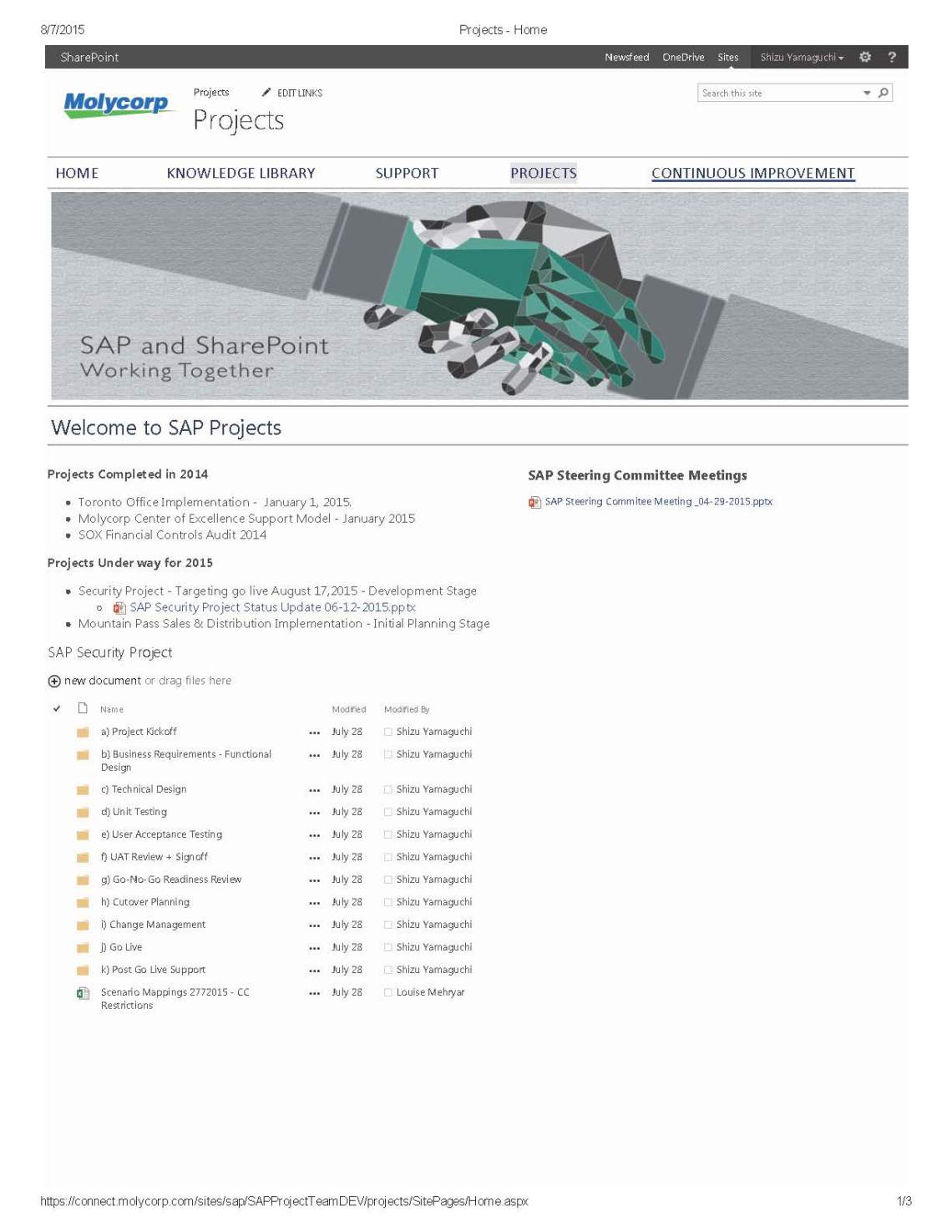 SAP SharePoint Site Page